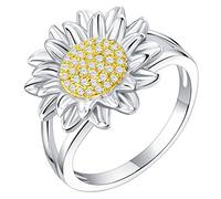 CALLARON anillo de girasol bandeja especial caracoles pendientes de puño aretes hermético anillos mujer her girnalda guirnaldas Anillos de dedo bisutería para mujer cobre Silver
