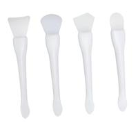 CALLARON Aplicadores de Pinceles para Mascarilla Facial de Silicona 4 Piezas Cabezal Flexible Multifuncional para Mujeres Uso en Rostro Ojos y Nariz Conjunto Cosmético Profesional