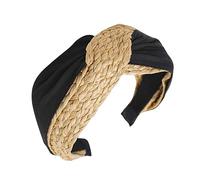 CALLARON Banda Cabello Forma De Cruz Diadema De Rafia Simple Ancha Prensada Combinable Para Mujer Para Uso Diario