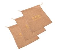 CALLARON Bolsa con Cordón para Secador de Pelo 3 Piezas, Tela de Yute Amarilla 30x26 Cm, Organizador Portátil para Accesorios de Secador, Adecuado para Viaje, Hogar y Hotel