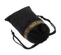 CALLARON Bolsa Cordón Ligera y Fácil de Llevar para Cartas del Tarot en Terciopelo Negro Adecuado para Piedras y Cartas de Juego