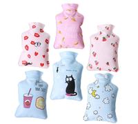 CALLARON Bolsa de Agua Caliente Reutilizable 6 Piezas Mini Tamaño Pequeño Pvc Calentador de Manos Portátil para Terapia Térmica en Invierno Uso Doméstico y Oficina Diseño Decorativo Niñas