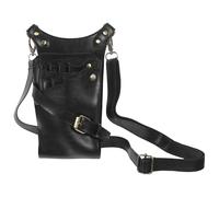 CALLARON Bolsa de Cintura para Tijeras de Peluquero Negra de PU Ligera y Multifuncional, Estuche Profesional para Guardar Herramientas Eléctricas y Tijeras en Salones