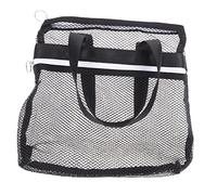 CALLARON Bolsa de Tocador de Viaje y Almacenamiento Cosmético 1 Unidad Tamaño Mediano Bolsa de Malla Negra Transpirable para Viajeros y Uso en Playa y Gimnasio