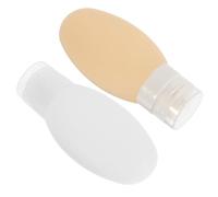 CALLARON Botellas Portátiles Exprimibles de Silicona 2 Piezas 100 Ml Ventosa para Champú y Loción, Dispensadores Reutilizables para Gimnasio y Camping