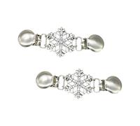 CALLARON Broche de Aleación Diseño de Copo de Nieve Pin de Pecho Femenino Decorativo Incrustación de Gemas de Imitación Set de 2 Piezas para Ropa Suéteres Bufandas y Fiestas