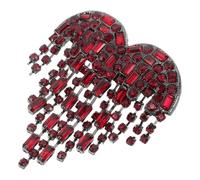CALLARON Broche de Corazón Brillante para Vestido Alfiler de Solapa con Gemas de Imitación Rojos Accesorio Festivo para Mujer Broche Forma de Corazón para Ropa de Camisa de Boda