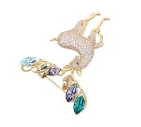 CALLARON Broche De De Alfileres De Joyería De Navidad Broche Para Mujer Broches De Ropa Dorado Pedrería