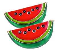 CALLARON Broche de sandía dulce para mujer, 2 piezas, alfiler solapa, broche pañuelo, collar de corpiño, insignias, bufandas, 3.50X1.80X1.00CM, Cuero sintético, Sin gemas