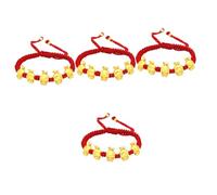 CALLARON Cadena Pulsera Conejo Wufu Adorno De Conejo Felpa Hola Pulsera De Encanto Rosario Año De La Pulsera De Conejo Decoraciones Pulseras con Cuentas Anniversary Aleación Rojo