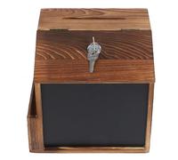 CALLARON Caja de Donaciones con Cerradura y Pizarra de Madera, Buzón de Sugerencias Montado en Pared, Urna Multifuncional para Votos, Propinas y Comentarios, Diseño Compacto para Oficina