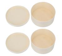 CALLARON Caja de Madera para Tarta de Queso Redonda 12.5x5.5 Cm, 2 Unidades, Tapa para Embalaje de Postres y Conservación de Alimentos Frescos, Adecuado para Pastelerías y Repostería