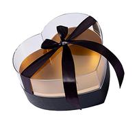 CALLARON Caja de para Flores Transparente Acrílica Forma de Corazón Caja de Embalaje Decorativa para Pequeños para San Valentín Cumpleaños y Día Madre Color Negro