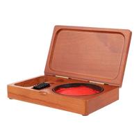 CALLARON Caja de Tinta Vintage de Madera Multifuncional Amplio Almacenamiento para Almohadillas de Tinta y Sellos, Diseño Portátil Adecuado para Manualidades