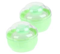 CALLARON Cajas Para Polvos Corporales Con Borla 2 Unidades Caja Pequeña Verde Aplicador Para Bebés Niños Uso Verano