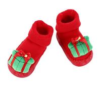 CALLARON Calcetines Antideslizantes para 12-24 Meses de Algodón Grueso y Cálido Diseño Navideño Verde Partículas Antideslizantes Ideales para Bebés Que Aprenden a Caminar