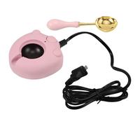 CALLARON Calentador Eléctrico de Sellos de Cera Rosa con Cuchara, Estufa de Derretido Rápido para Perlas y Barras de Lacre, Control de Temperatura Preciso, Kit para Manualidades y Sellado