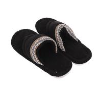 CALLARON cálidas zapatillas de verano para mujer Mujeres zapatillas negras para mujeres de verano sin cordones botines pantuflas para mujer algodón Negro