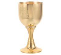 CALLARON Cáliz de Altar de Latón Dorado Vintage Diseño de Pentagrama, Copa Alta para Ofrecer Vino y Decoración Práctica Hogar y Tarot