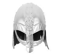 CALLARON Casco Vikingo para Hombre, Sombreros Vikingos para Adultos, Estilo Medieval, Material Rp, Ligero, Cómodo Construcción Estable, Plata, para Hombres Adultos, Carnaval y Fiestas