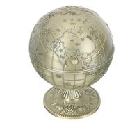 CALLARON Cenicero Decorativo Vintage Estilo Antiguo Tapa Antigolpes, Diseño Globo Tamaño Compacto en Color Verde Azulado para Escritorio Oficina y Hogar, Accesorio Funcional para Cenizas