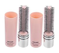 CALLARON Cepillo Para Cabello Rizado y Cepillo De Peinado Portátil 2 Unidades Tamaño Pequeño Cerdas Suaves Masajeadoras Para Mujeres En Viaje Material Duradero Rosa