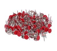 CALLARON Chinchetas Decorativas Cabeza Plana Rojas 200 Unidades 17x11 Mm para Tableros de Anuncios y Decoración de Oficina, Pines para Exhibir Fotos y Fijar Papel en Pared