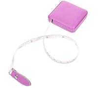 CALLARON Cinta Métrica Retráctil de 1.5 M de Cuero Sintético Púrpura, Flexible y Segura para Costura, Medidor Multiusos para Cuerpo, Cintura y Tela, Herramienta Ligera de Medición Manual