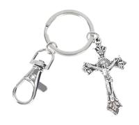 CALLARON Colgantes Antiguos de Cruz de Jesús 6 Pcs, Llavero de Hierro Vintage para Decoración de Llaves y Obsequio de Comunión, Charm Religioso Resistente para Uso Diario, Pack para