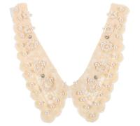 CALLARON Collar Falso De Encaje Desmontable Con Perlas Decoración De Blusa Para Mujeres y Niñas Accesorio Elegante y Versátil Para Diversas Ocasiones