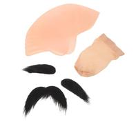 CALLARON Conjunto de Gorras Calvas y Barba Falsa Disfraz de Maquillaje para Adultos para Representaciones Teatrales de Halloween Accesorios de Cosplay Reutilizables para Hombres y Mujeres