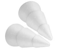 CALLARON Conos de Espuma de Poliestireno 20x10,5 Cm para Manualidades Navideñas, 2 Unidades, Forma de Cono para Decoración DIY de Árboles de Navidad y Centros de Mesa, Superficie Lisa