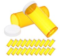 CALLARON Contenedor de Medicamentos 25 Frascos Pequeños Amarillo de PP Portátil Tapa Fácil de Abrir para Medicina Ideales para Uso al Aire Libre y Hospitales