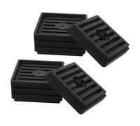 CALLARON Copas para Patas de Ruedas de Muebles, 8 Piezas Cuadradas de Goma Negra 60X60 MM, Protectores Antideslizantes para Sillas de Oficina, Ideales para Suelos de Madera Dura y Baldosas