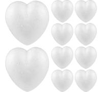 CALLARON Corazones de Espuma Blancos Ligeros Diseño Creativo 10 Piezas para Manualidades y Decoración de Bodas para Proyectos Artísticos y Modelado