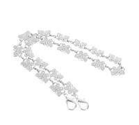 CALLARON Correa 50 Cm/19 Pulgadas de Cadena para Bolso de Mujer Cadena para Bolso de Cadena con Pedrería Plata Cierre de Langosta o Axila