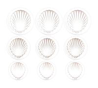 CALLARON Cortadores de Émbolo Forma de Concha, 3 Sets 9 Unidades, Molde para Galletas y Tartaletas, Utensilios para Hornear Antiadherentes, Herramienta Práctica para Repostería Doméstica