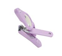 CALLARON Cortaúñas Duradero Lupa y Luz Led, Tamaño Grande, Acero Inoxidable, Para Mujeres, Hombres y Niños, Adecuado Para Cortar Uñas Casa y Viajes, Color Morado