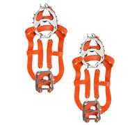 CALLARON Crampones Antideslizantes de Dientes de Acero Inoxidable para Botas y Calzado Deportivo Cubrezapatos Resistentes y Flexibles para Nieve y Hielo Fácil de Poner y