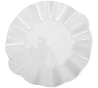 CALLARON Cuenco de Cerámica Blanco Diseño Creativo en Forma de Hoja de Loto Irregular, Bordes Elevados para Almacenar Alimentos Secos, Adecuado para Reuniones en Casa