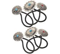 CALLARON Cuerdas de Metal Cabello Adornos de Flores Turquesas y Calabaza, 6 Coleteros para Mujer, Accesorios para Peinados y Uso Durante Entrenamientos