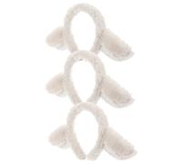 CALLARON Diadema de Orejas de Oveja de Felpa Beige para Adultos y Todas las Edades, Cómoda y Que Mantiene la Forma, Adecuado para Disfraces y Salidas Casuales, Pack de 3 Piezas