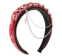 CALLARON Diadema Gótica Para Mujer Con Accesorios Punk Decoración Cabello Para Fiestas De Temática Oscura Hecha De Material Resistente Diseño Con Cadenas y Tachuelas
