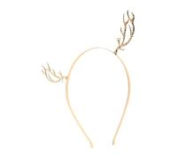 CALLARON Diadema Navideña Astas de Reno Diadema de Metal Gemas de Imitación Accesorios Cabello para Fiestas de Navidad y Banquetes