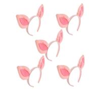CALLARON Diadema Orejas de Cerdito Suaves de Tela 5 Unidades Talla Única para Cosplay y Fiesta Juvenil Femenina Accesorios de Cuidado del Cabello
