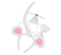 CALLARON Diadema Ratón Ajustable Con Orejas y Blanca Para Adultos Set Completo De Disfraz Para Fiestas Cumpleaños y Carnaval