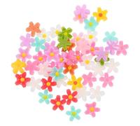 CALLARON Dijes de Resina Mini Flores Cinco Pétalos 50 Piezas Flor de Margarita Plana Colores Surtidos Color Aleatorio para Manualidades Uñas y Joyas Decorativas Diarias