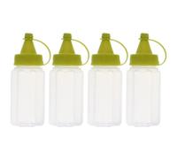 CALLARON Dosificador Portátil para Condimentos Juego de 4 Botellas Expribles Material Pp Adecuado para Uso en Cocina y Barbacoas al Aire Libre