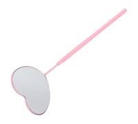 CALLARON Espejo para Extensión de Pestañas Diseño Antideslizante en Acero Inoxidable Color Rosa Forma de Corazón, Herramienta Delicada para Proceso de Extensión de Pestañas