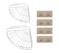 CALLARON Estante de Almacenamiento Multiusos de Acero Inoxidable y PVC Diseño sin Taladro, Fácil de Usar, Soporte de Almacenamiento para Baño en Color Plata, 2 Juegos